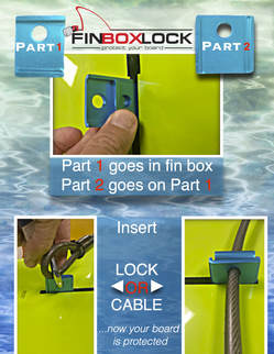 Fin Box Lock, SUP and Surf lock